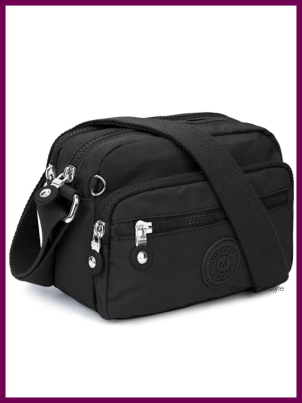 Waterproof Nylon Crossbody Bag Multi Pocket Shoulder Purse Travel Handbag